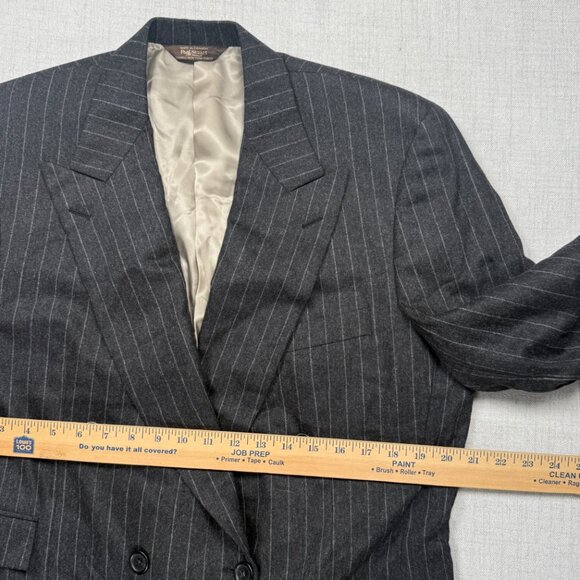 Vintage Paul Stuart Blazer Double Breasted Pinstripe Gray Lined Size Chest 41 - Picture 5 of 8